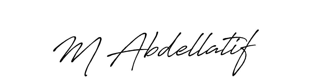 Make a beautiful signature design for name M Abdellatif. With this signature (Antro_Vectra_Bolder) style, you can create a handwritten signature for free. M Abdellatif signature style 7 images and pictures png