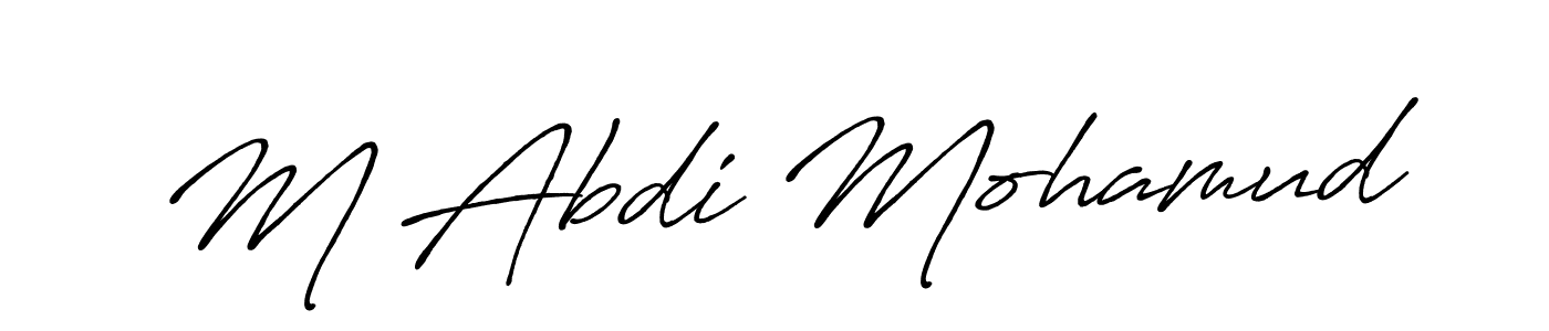 Make a beautiful signature design for name M Abdi Mohamud. With this signature (Antro_Vectra_Bolder) style, you can create a handwritten signature for free. M Abdi Mohamud signature style 7 images and pictures png