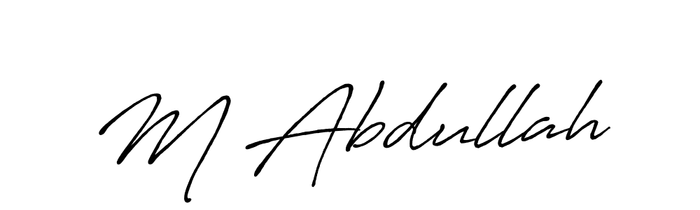Make a beautiful signature design for name M Abdullah. With this signature (Antro_Vectra_Bolder) style, you can create a handwritten signature for free. M Abdullah signature style 7 images and pictures png