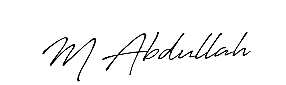 Make a beautiful signature design for name M Abdullah. With this signature (Antro_Vectra_Bolder) style, you can create a handwritten signature for free. M Abdullah signature style 7 images and pictures png