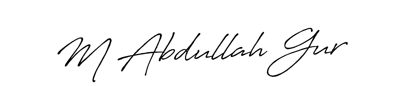 Design your own signature with our free online signature maker. With this signature software, you can create a handwritten (Antro_Vectra_Bolder) signature for name M Abdullah Gur. M Abdullah Gur signature style 7 images and pictures png