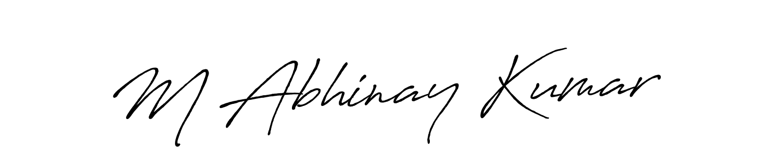 You should practise on your own different ways (Antro_Vectra_Bolder) to write your name (M Abhinay Kumar) in signature. don't let someone else do it for you. M Abhinay Kumar signature style 7 images and pictures png