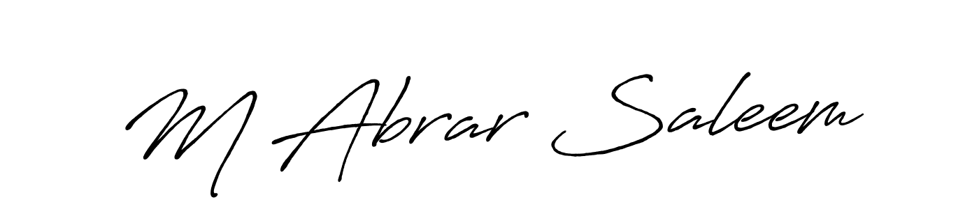 Also we have M Abrar Saleem name is the best signature style. Create professional handwritten signature collection using Antro_Vectra_Bolder autograph style. M Abrar Saleem signature style 7 images and pictures png