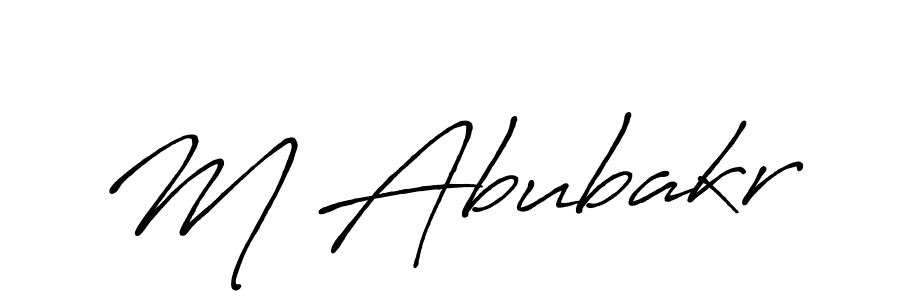 Make a beautiful signature design for name M Abubakr. With this signature (Antro_Vectra_Bolder) style, you can create a handwritten signature for free. M Abubakr signature style 7 images and pictures png