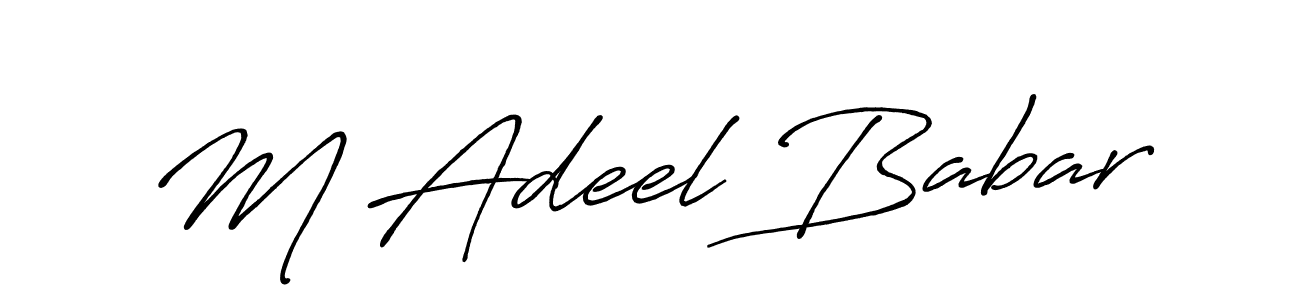 This is the best signature style for the M Adeel Babar name. Also you like these signature font (Antro_Vectra_Bolder). Mix name signature. M Adeel Babar signature style 7 images and pictures png