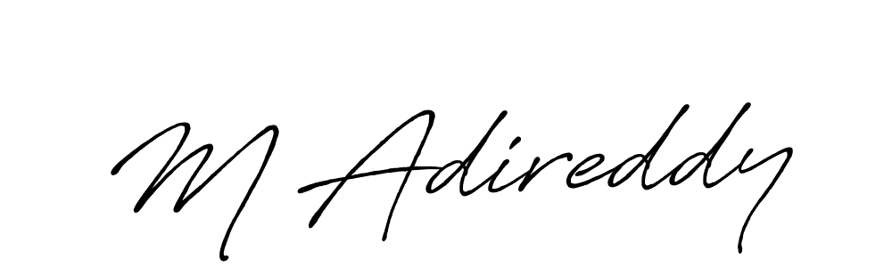 The best way (Antro_Vectra_Bolder) to make a short signature is to pick only two or three words in your name. The name M Adireddy include a total of six letters. For converting this name. M Adireddy signature style 7 images and pictures png