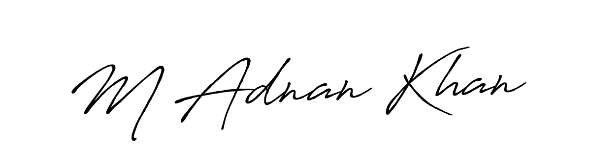 Create a beautiful signature design for name M Adnan Khan. With this signature (Antro_Vectra_Bolder) fonts, you can make a handwritten signature for free. M Adnan Khan signature style 7 images and pictures png