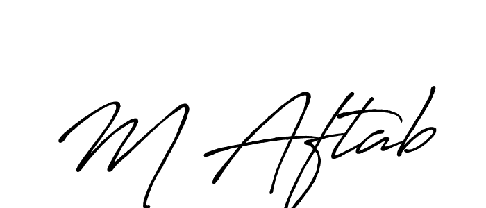 Create a beautiful signature design for name M Aftab. With this signature (Antro_Vectra_Bolder) fonts, you can make a handwritten signature for free. M Aftab signature style 7 images and pictures png