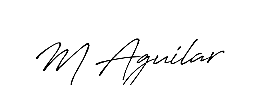 Use a signature maker to create a handwritten signature online. With this signature software, you can design (Antro_Vectra_Bolder) your own signature for name M Aguilar. M Aguilar signature style 7 images and pictures png