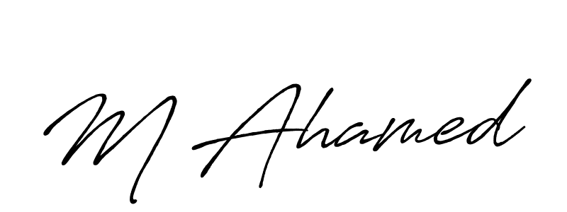 You can use this online signature creator to create a handwritten signature for the name M Ahamed. This is the best online autograph maker. M Ahamed signature style 7 images and pictures png