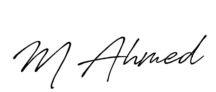 How to make M Ahmed signature? Antro_Vectra_Bolder is a professional autograph style. Create handwritten signature for M Ahmed name. M Ahmed signature style 7 images and pictures png