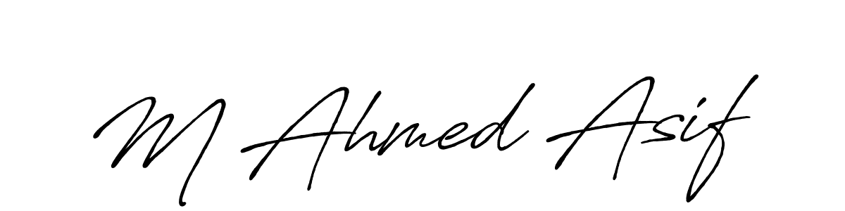 The best way (Antro_Vectra_Bolder) to make a short signature is to pick only two or three words in your name. The name M Ahmed Asif include a total of six letters. For converting this name. M Ahmed Asif signature style 7 images and pictures png