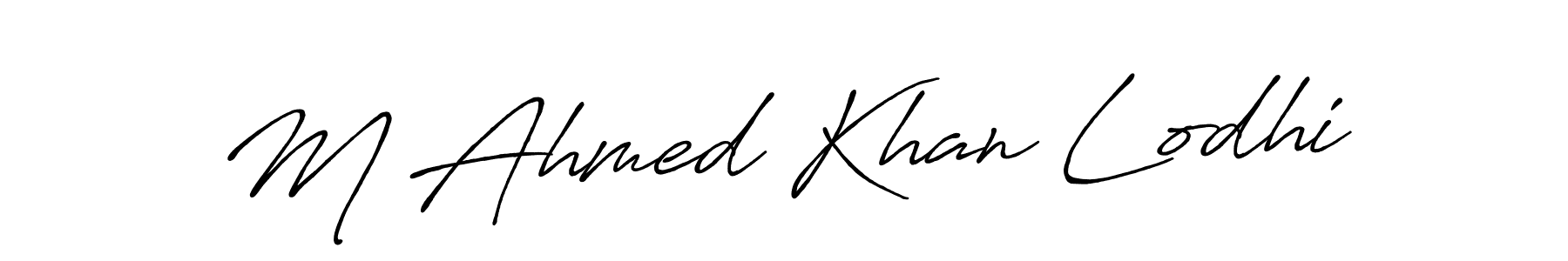 How to make M Ahmed Khan Lodhi name signature. Use Antro_Vectra_Bolder style for creating short signs online. This is the latest handwritten sign. M Ahmed Khan Lodhi signature style 7 images and pictures png