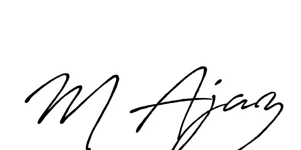 Make a beautiful signature design for name M Ajaz. With this signature (Antro_Vectra_Bolder) style, you can create a handwritten signature for free. M Ajaz signature style 7 images and pictures png