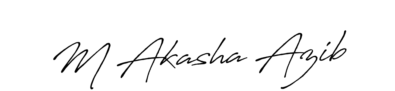 Use a signature maker to create a handwritten signature online. With this signature software, you can design (Antro_Vectra_Bolder) your own signature for name M Akasha Azib. M Akasha Azib signature style 7 images and pictures png
