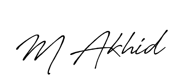 Also You can easily find your signature by using the search form. We will create M Akhid name handwritten signature images for you free of cost using Antro_Vectra_Bolder sign style. M Akhid signature style 7 images and pictures png