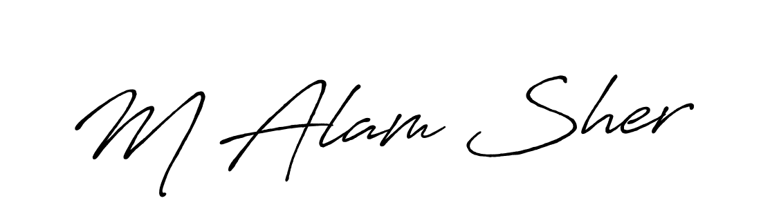 M Alam Sher stylish signature style. Best Handwritten Sign (Antro_Vectra_Bolder) for my name. Handwritten Signature Collection Ideas for my name M Alam Sher. M Alam Sher signature style 7 images and pictures png