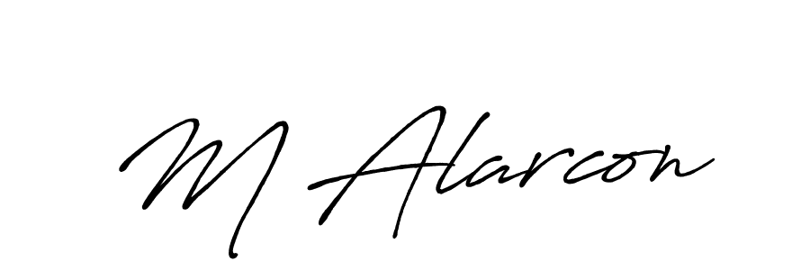 Make a beautiful signature design for name M Alarcon. With this signature (Antro_Vectra_Bolder) style, you can create a handwritten signature for free. M Alarcon signature style 7 images and pictures png