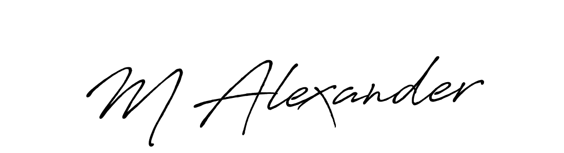 Similarly Antro_Vectra_Bolder is the best handwritten signature design. Signature creator online .You can use it as an online autograph creator for name M Alexander. M Alexander signature style 7 images and pictures png