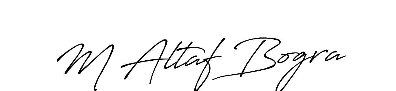 How to make M Altaf Bogra name signature. Use Antro_Vectra_Bolder style for creating short signs online. This is the latest handwritten sign. M Altaf Bogra signature style 7 images and pictures png