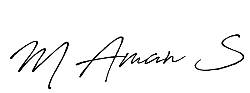 M Aman S stylish signature style. Best Handwritten Sign (Antro_Vectra_Bolder) for my name. Handwritten Signature Collection Ideas for my name M Aman S. M Aman S signature style 7 images and pictures png