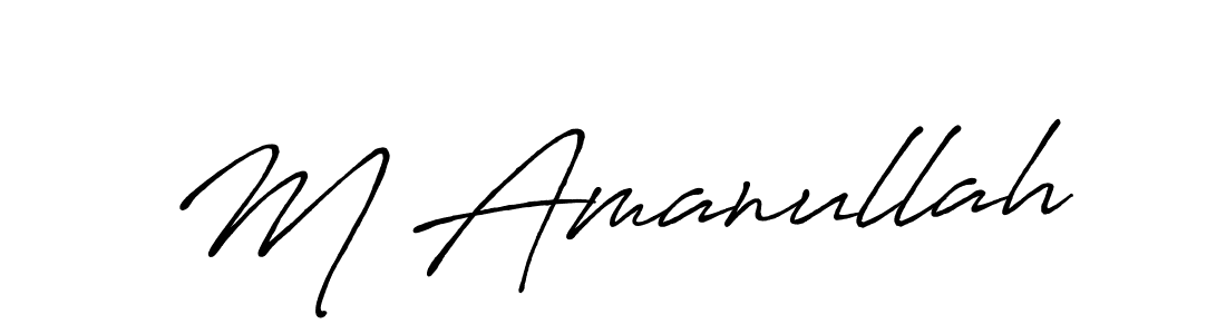 Use a signature maker to create a handwritten signature online. With this signature software, you can design (Antro_Vectra_Bolder) your own signature for name M Amanullah. M Amanullah signature style 7 images and pictures png