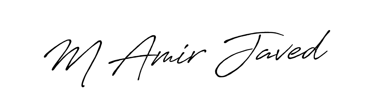 How to make M Amir Javed name signature. Use Antro_Vectra_Bolder style for creating short signs online. This is the latest handwritten sign. M Amir Javed signature style 7 images and pictures png