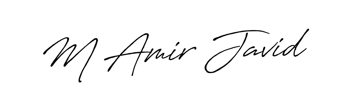 This is the best signature style for the M Amir Javid name. Also you like these signature font (Antro_Vectra_Bolder). Mix name signature. M Amir Javid signature style 7 images and pictures png