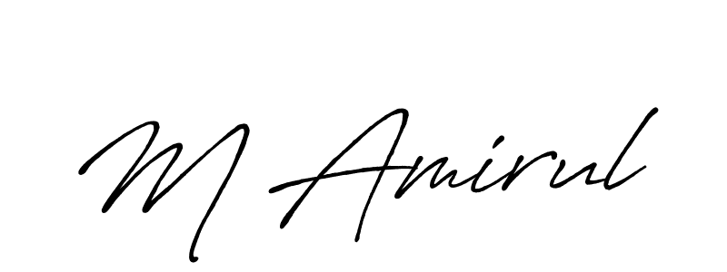 if you are searching for the best signature style for your name M Amirul. so please give up your signature search. here we have designed multiple signature styles  using Antro_Vectra_Bolder. M Amirul signature style 7 images and pictures png