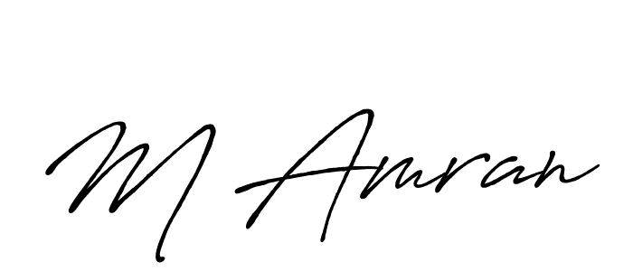 Make a beautiful signature design for name M Amran. With this signature (Antro_Vectra_Bolder) style, you can create a handwritten signature for free. M Amran signature style 7 images and pictures png