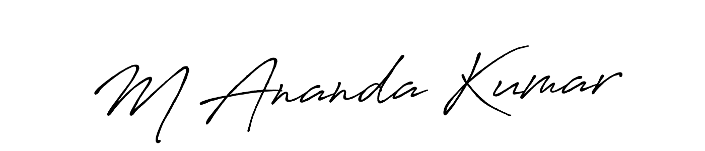 How to make M Ananda Kumar name signature. Use Antro_Vectra_Bolder style for creating short signs online. This is the latest handwritten sign. M Ananda Kumar signature style 7 images and pictures png