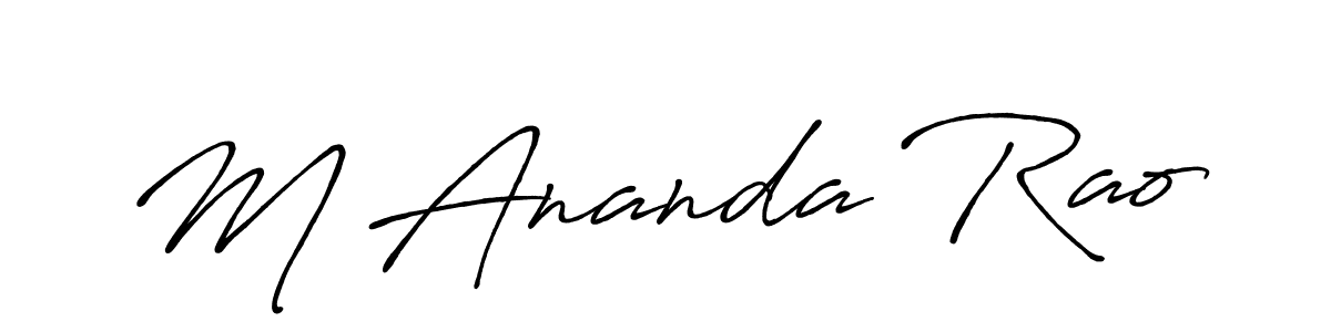 The best way (Antro_Vectra_Bolder) to make a short signature is to pick only two or three words in your name. The name M Ananda Rao include a total of six letters. For converting this name. M Ananda Rao signature style 7 images and pictures png