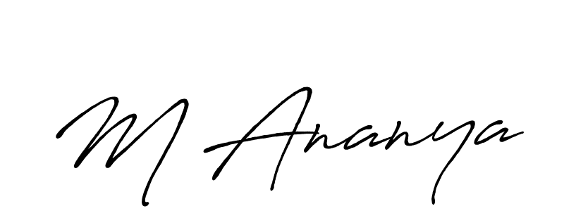 Also we have M Ananya name is the best signature style. Create professional handwritten signature collection using Antro_Vectra_Bolder autograph style. M Ananya signature style 7 images and pictures png