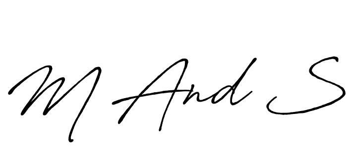 Design your own signature with our free online signature maker. With this signature software, you can create a handwritten (Antro_Vectra_Bolder) signature for name M And S. M And S signature style 7 images and pictures png