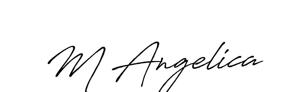 You can use this online signature creator to create a handwritten signature for the name M Angelica. This is the best online autograph maker. M Angelica signature style 7 images and pictures png