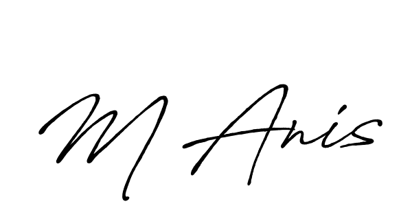 The best way (Antro_Vectra_Bolder) to make a short signature is to pick only two or three words in your name. The name M Anis include a total of six letters. For converting this name. M Anis signature style 7 images and pictures png