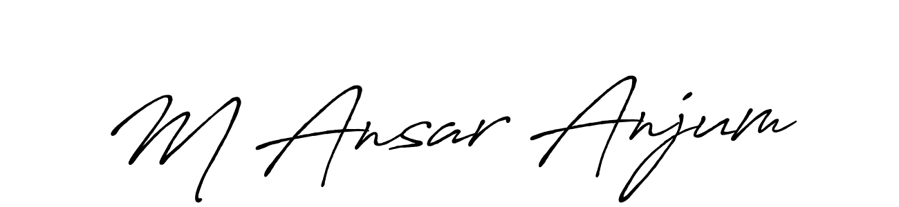 Create a beautiful signature design for name M Ansar Anjum. With this signature (Antro_Vectra_Bolder) fonts, you can make a handwritten signature for free. M Ansar Anjum signature style 7 images and pictures png