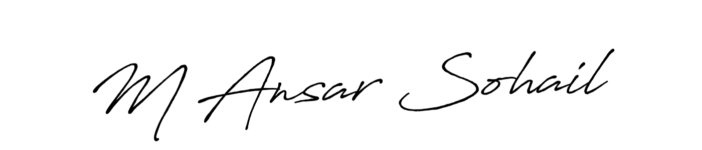 Also we have M Ansar Sohail name is the best signature style. Create professional handwritten signature collection using Antro_Vectra_Bolder autograph style. M Ansar Sohail signature style 7 images and pictures png