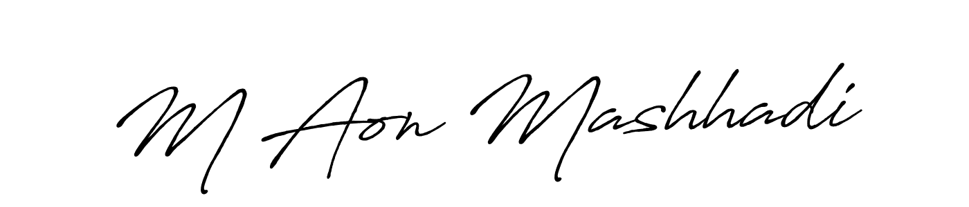 Also You can easily find your signature by using the search form. We will create M Aon Mashhadi name handwritten signature images for you free of cost using Antro_Vectra_Bolder sign style. M Aon Mashhadi signature style 7 images and pictures png