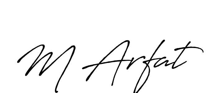 Create a beautiful signature design for name M Arfat. With this signature (Antro_Vectra_Bolder) fonts, you can make a handwritten signature for free. M Arfat signature style 7 images and pictures png