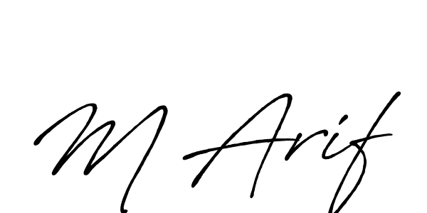 Create a beautiful signature design for name M Arif. With this signature (Antro_Vectra_Bolder) fonts, you can make a handwritten signature for free. M Arif signature style 7 images and pictures png
