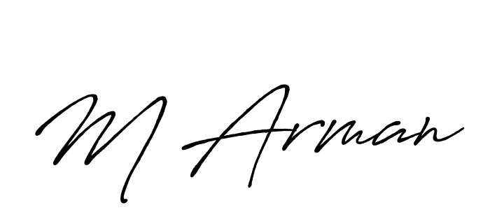 The best way (Antro_Vectra_Bolder) to make a short signature is to pick only two or three words in your name. The name M Arman include a total of six letters. For converting this name. M Arman signature style 7 images and pictures png