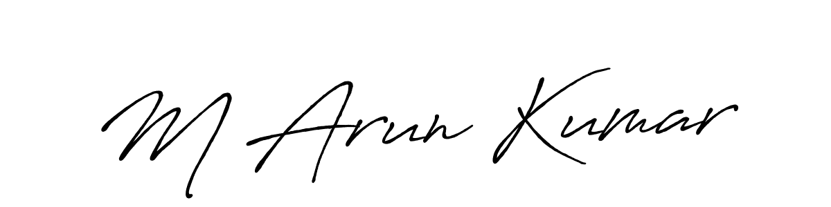 You should practise on your own different ways (Antro_Vectra_Bolder) to write your name (M Arun Kumar) in signature. don't let someone else do it for you. M Arun Kumar signature style 7 images and pictures png