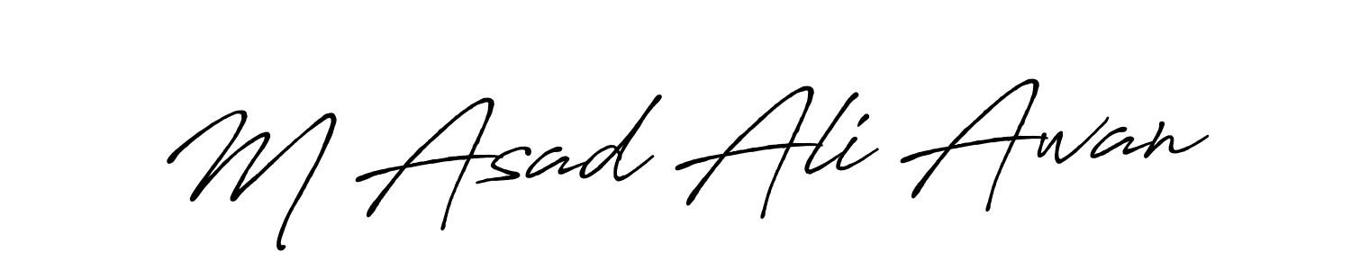 Use a signature maker to create a handwritten signature online. With this signature software, you can design (Antro_Vectra_Bolder) your own signature for name M Asad Ali Awan. M Asad Ali Awan signature style 7 images and pictures png
