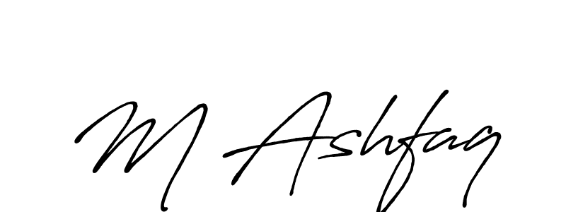 Make a beautiful signature design for name M Ashfaq. With this signature (Antro_Vectra_Bolder) style, you can create a handwritten signature for free. M Ashfaq signature style 7 images and pictures png