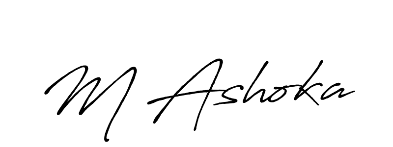 Create a beautiful signature design for name M Ashoka. With this signature (Antro_Vectra_Bolder) fonts, you can make a handwritten signature for free. M Ashoka signature style 7 images and pictures png