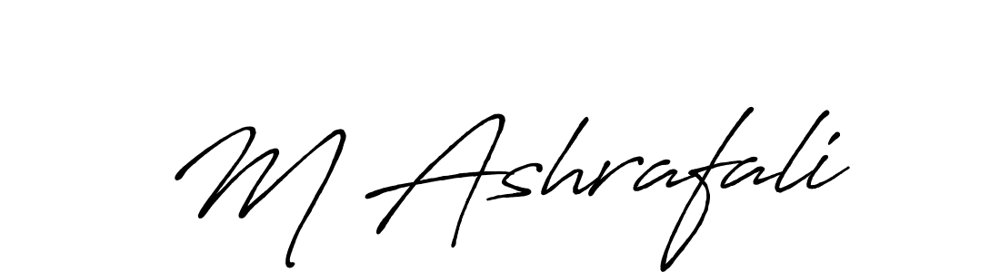 How to make M Ashrafali name signature. Use Antro_Vectra_Bolder style for creating short signs online. This is the latest handwritten sign. M Ashrafali signature style 7 images and pictures png