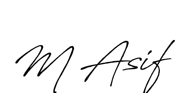 Create a beautiful signature design for name M Asif. With this signature (Antro_Vectra_Bolder) fonts, you can make a handwritten signature for free. M Asif signature style 7 images and pictures png