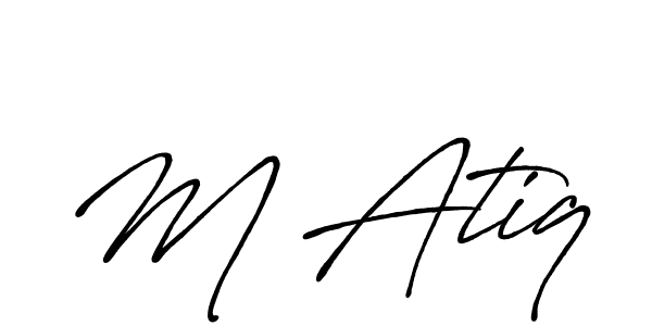 Design your own signature with our free online signature maker. With this signature software, you can create a handwritten (Antro_Vectra_Bolder) signature for name M Atiq. M Atiq signature style 7 images and pictures png