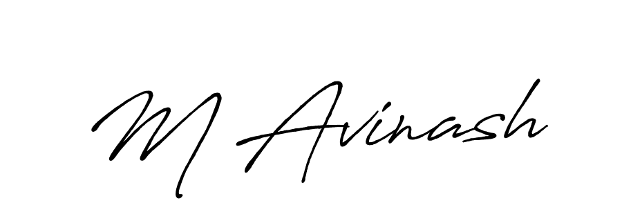Create a beautiful signature design for name M Avinash. With this signature (Antro_Vectra_Bolder) fonts, you can make a handwritten signature for free. M Avinash signature style 7 images and pictures png